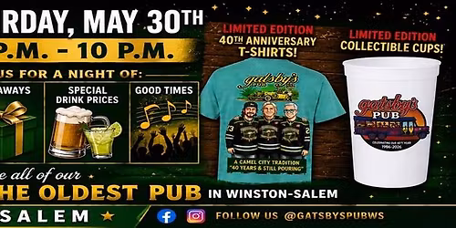 40 Year Celebration at Gatsby\u2019s Pub