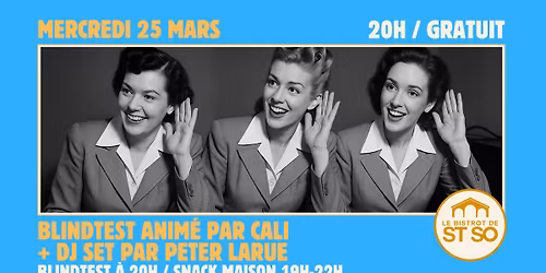 \ud83c\udf89 LES BLINDTESTS DU MERCREDI \u00c0 ST SO ! \ud83c\udf89 GRATUIT