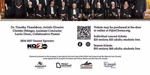 Season Tickets for St. Joseph Community Chorus 26-27