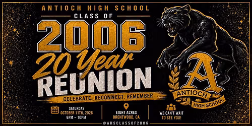 Antioch High School Class of 2006 \u2013 20-Year Reunion