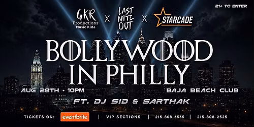 Bollywood Night at Baja Beach Club - Philadelphia, Aug 28 2026
