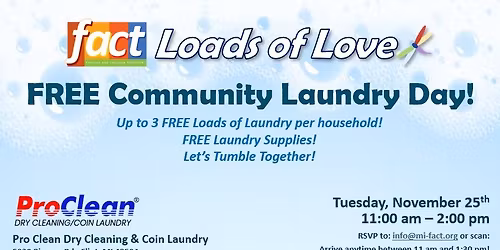 Loads of Love FREE Community Laundry Day Genesee County