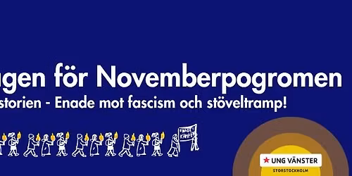 Minnesmanifestation f\u00f6r novemberpogromens offer
