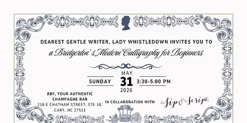 Bridgerton Modern Calligraphy for Beginners at RBF, Your Authentic Champagne Bar