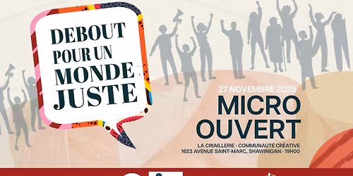 Soir\u00e9e po\u00e9sie \u00ab Debout pour un monde juste \u00bb