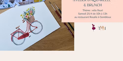 Atelier d'aquarelle "v\u00e9lo fleuri" + brunch