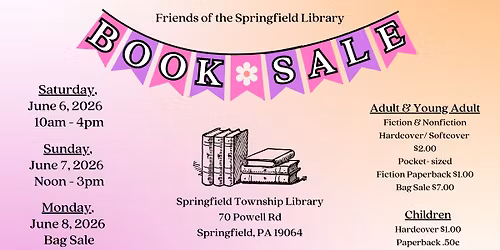 Book Sale at Springfield Township Library (Delaware County)
