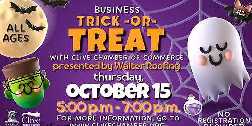 Business Trick-or-Treat with Clive Chamber of Commerce