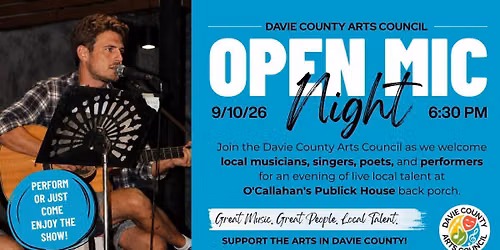 Open Mic Night Sponsored by Davie County Arts Council