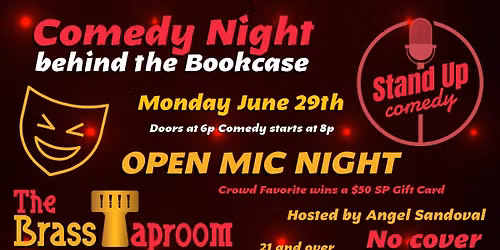 Comedy Night behind the bookcase