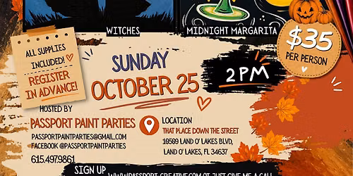 10.25.26 Witches or Midnight Margarita Painting Workshop at That Place Down