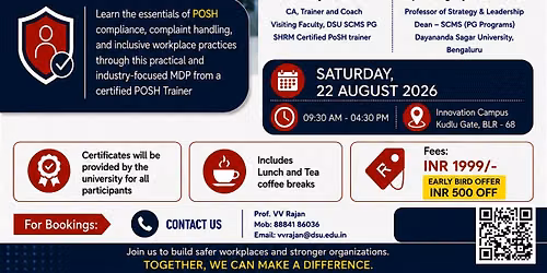 PoSH: Prevention of Sexual Harassment at Workplace Executive MDP