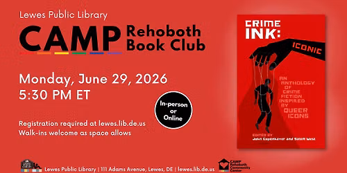 CAMP Rehoboth Book Club | Crime Ink