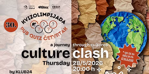  \ud83c\udf0d Culture Clash kviz @ Klub Palach 30. Kvizolimpijada