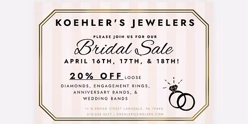 20% Off Bridal Sale! Three Days Only!