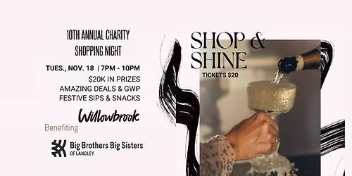 10th Annual Charity Shopping Night at Willowbrook Shopping Centre - BBBS Langley