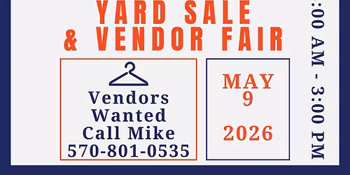 Stroudsburg Wesleyan's 17th Annual Yard Sale & Vendor Craft Fair