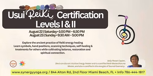 Reiki certification | Level 1 & 2 | August 22 & 23