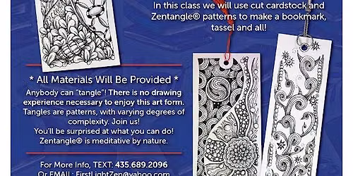 Tangled Tasseled Bookmark Zentangle
