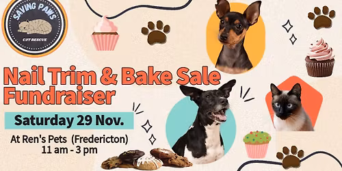 Ren's Pets Nail Trim and Bake Sale Fundraiser