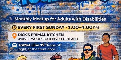 Access Together 1st Sunday get together 5\/3\/2026  1pm to 4pm (4905 SE Woodstock Blvd Portland OR)
