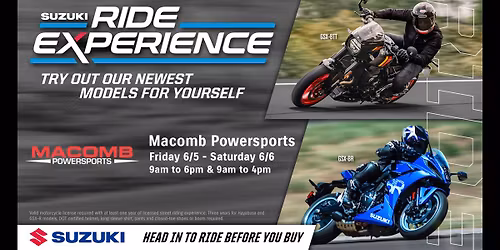 Suzuki Ride Experience at Macomb Powersports