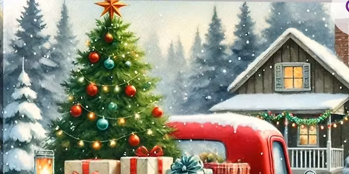 Holiday Pop-up Market with Santa and his Vintage Red Pick up Truck