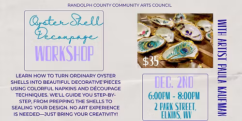 Oyster Shell Decoupage Workshop w\/ Paula Kaufman