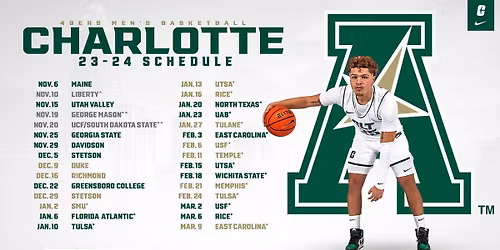 Parking East Carolina Pirates at Charlotte 49ers Mens Basketball