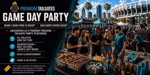 Premium Tailgate Party: Jacksonville Jaguars vs. Pittsburgh Steelers