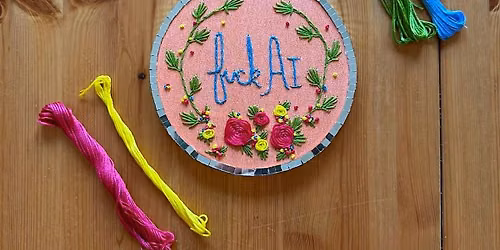 "Fuck AI" Disco Embroidery