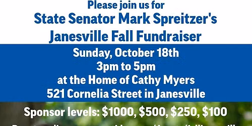 Sen. Mark Spreitzer's Janesville Fall Fundraiser