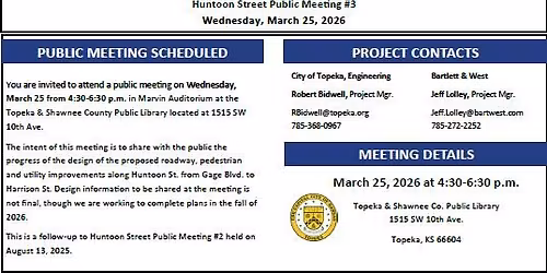 Public Meeting #3: Huntoon St.