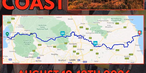 2026 Coast to Coast Charity bike ride. "WAY OF THE ROSES" Morecambe to Bridlington.