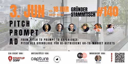 Gr\u00fcnderstammtisch No. 140 - From Pitch to Prompt to Ad - Live Prompting