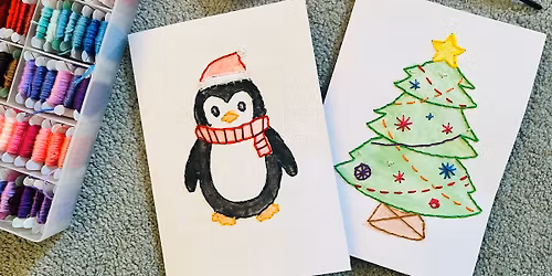 Watercolour & stitch cards