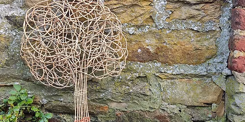 Vannerie de cl\u00e9matite en entrelacs : arbre ou panier