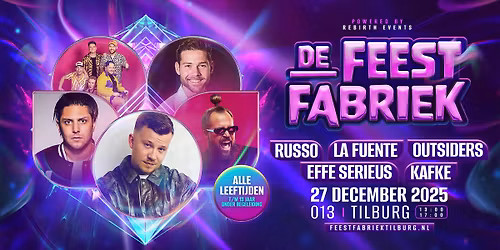De Feestfabriek Tilburg 2025 - Losgaan voor alle leeftijden!
