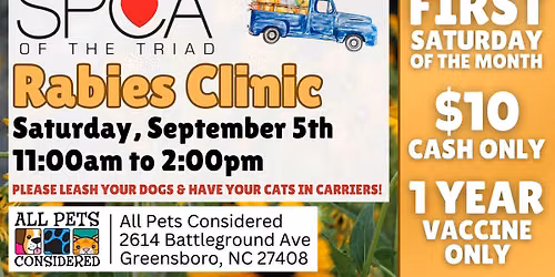 SPCA Rabies Clinic at APC (Battleground)