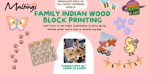 Family Wood Block Printing Workshop at Wells Maltings