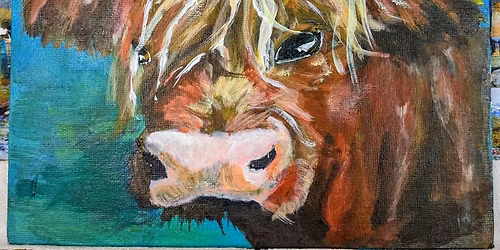 Jane's Painting Party: 'Hamish the Highland Coo' Thursday 4th June 7-9pm