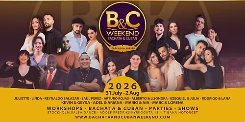 Bachata & Cuban Weekend July 31st - August 2nd 2026! 4th edition!
