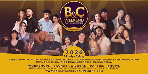 Bachata & Cuban Weekend July 31st - August 2nd 2026! 4th edition!