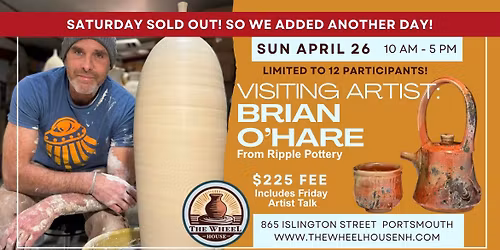 Wheel Workshop with Brian O'Hare of Ripple Pottery!