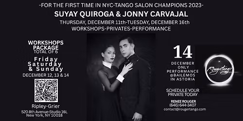 FIRST TIME IN NYC-TANGO  SALON CHAMPIONS, 2023-SUYAY QUIROGA & JONNY CARVAJAL- 