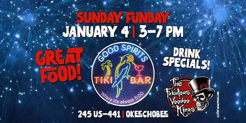 RESCHEDULED: Good Spirits Tiki presents Sunday Funday with The Fabulous Voodoo Kings!