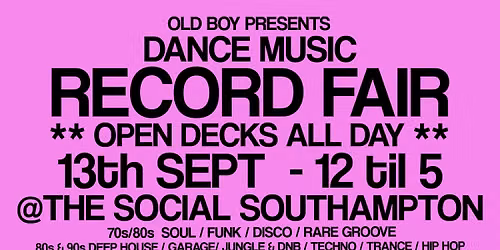 Dance Vinyl Record Fair + Open Decks