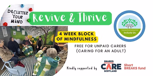 Free Block of Mindfulness Sessions for Unpaid Carers (caring for an adult)