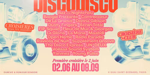 Croisi\u00e8res DISCO DISCO : tous les mardis de l'\u00e9t\u00e9 sur la Seine