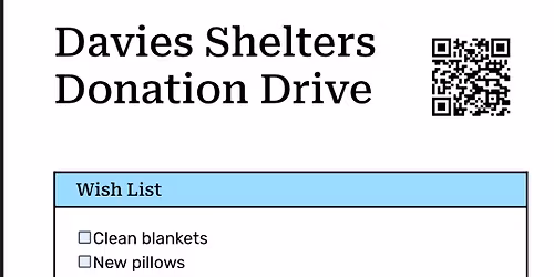 Davies Shelters Donation Drive 